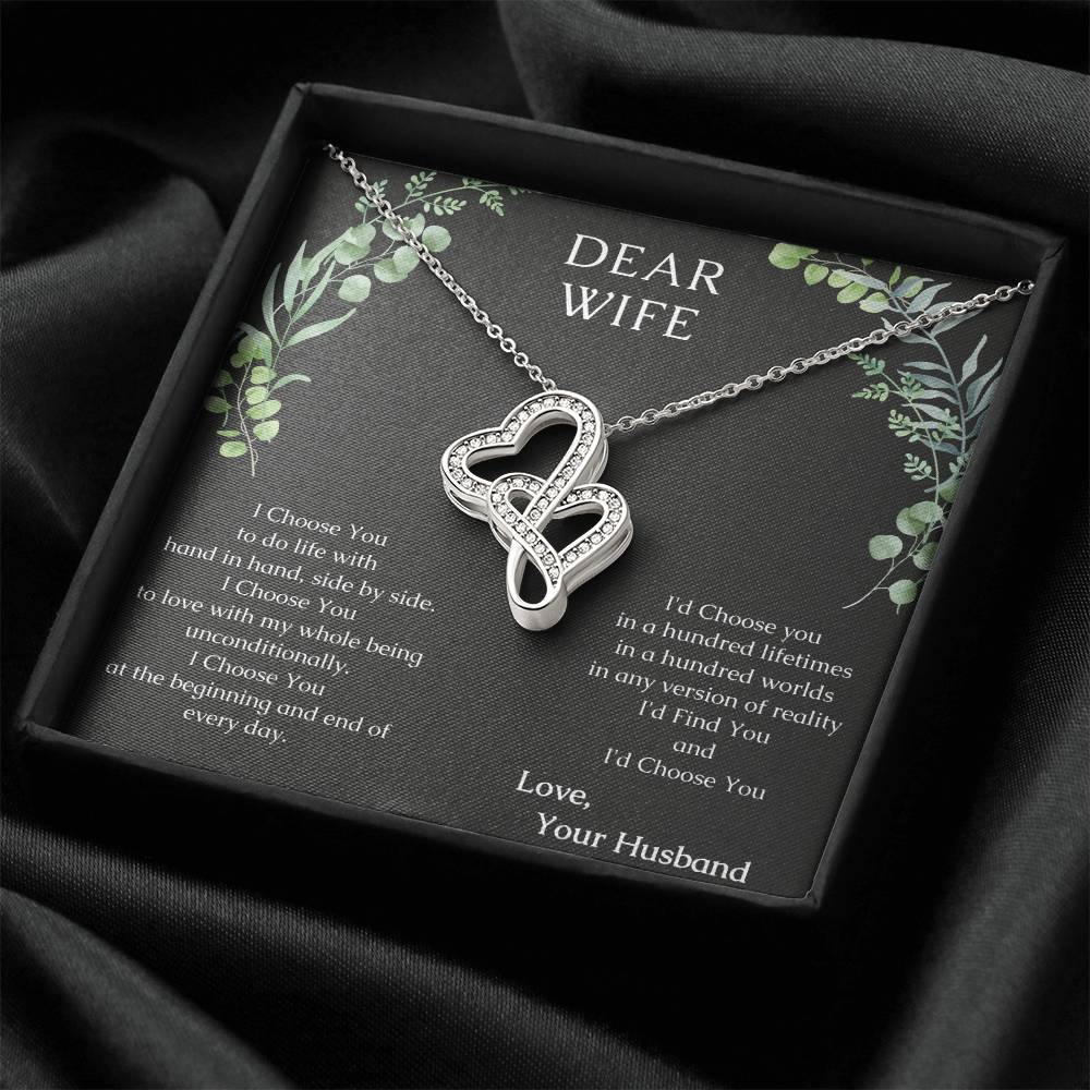 Dear Wife A Special Necklace To Warm Her Heart - Love Your Husband - To My Dear Wife Gift Necklace Wife Necklace From  Double Hearts Necklace
