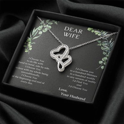 Dear Wife A Special Necklace To Warm Her Heart - Love Your Husband - To My Dear Wife Gift Necklace Wife Necklace From  Double Hearts Necklace