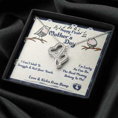 For Mommy Beautiful Mother's Day Gift Double Hearts Necklace