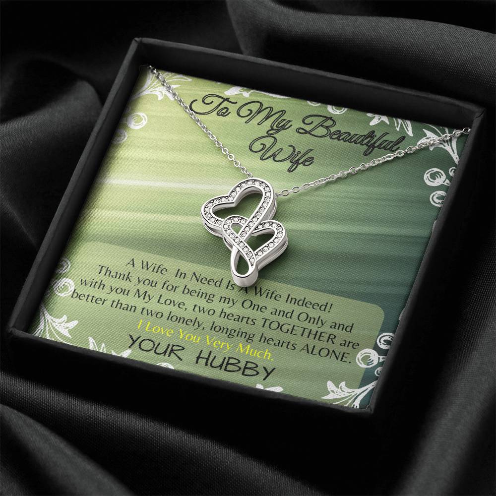 For My Beautiful Wife - The  Double Hearts Necklace