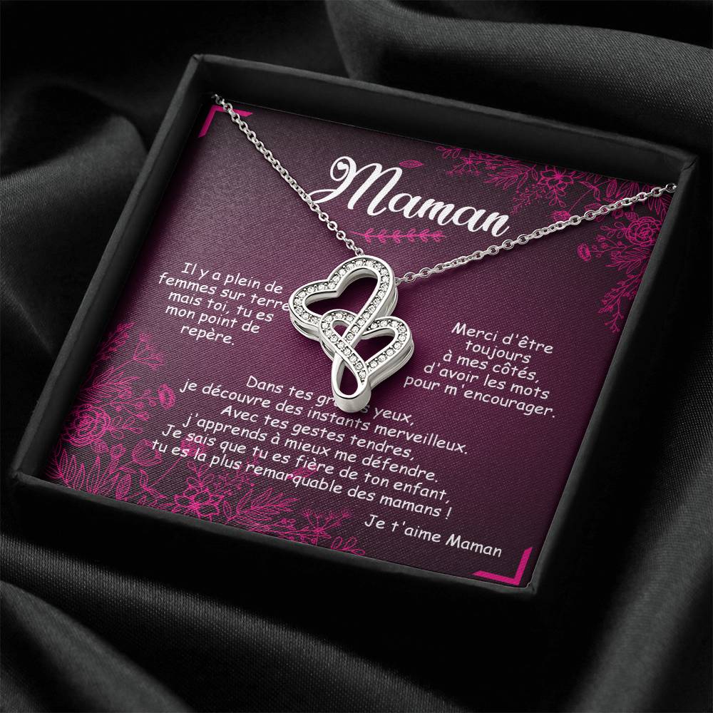 Collier Double Cœurs Maman Remarquable Double Hearts Necklace