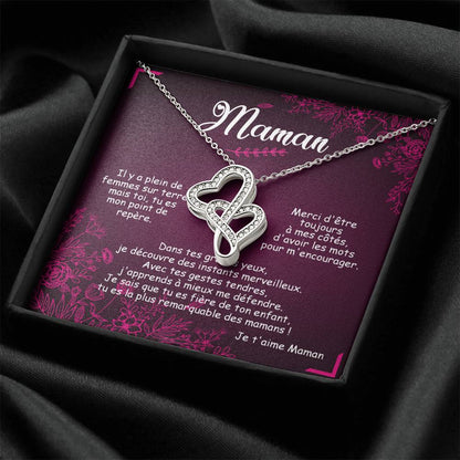 Collier Double Cœurs Maman Remarquable Double Hearts Necklace