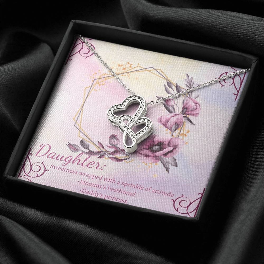 Daughter Necklace Daughter Jewelry Mother Daughter Double Hearts Necklace