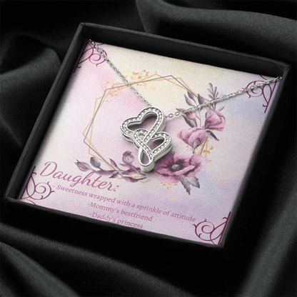 Daughter Necklace Daughter Jewelry Mother Daughter Double Hearts Necklace