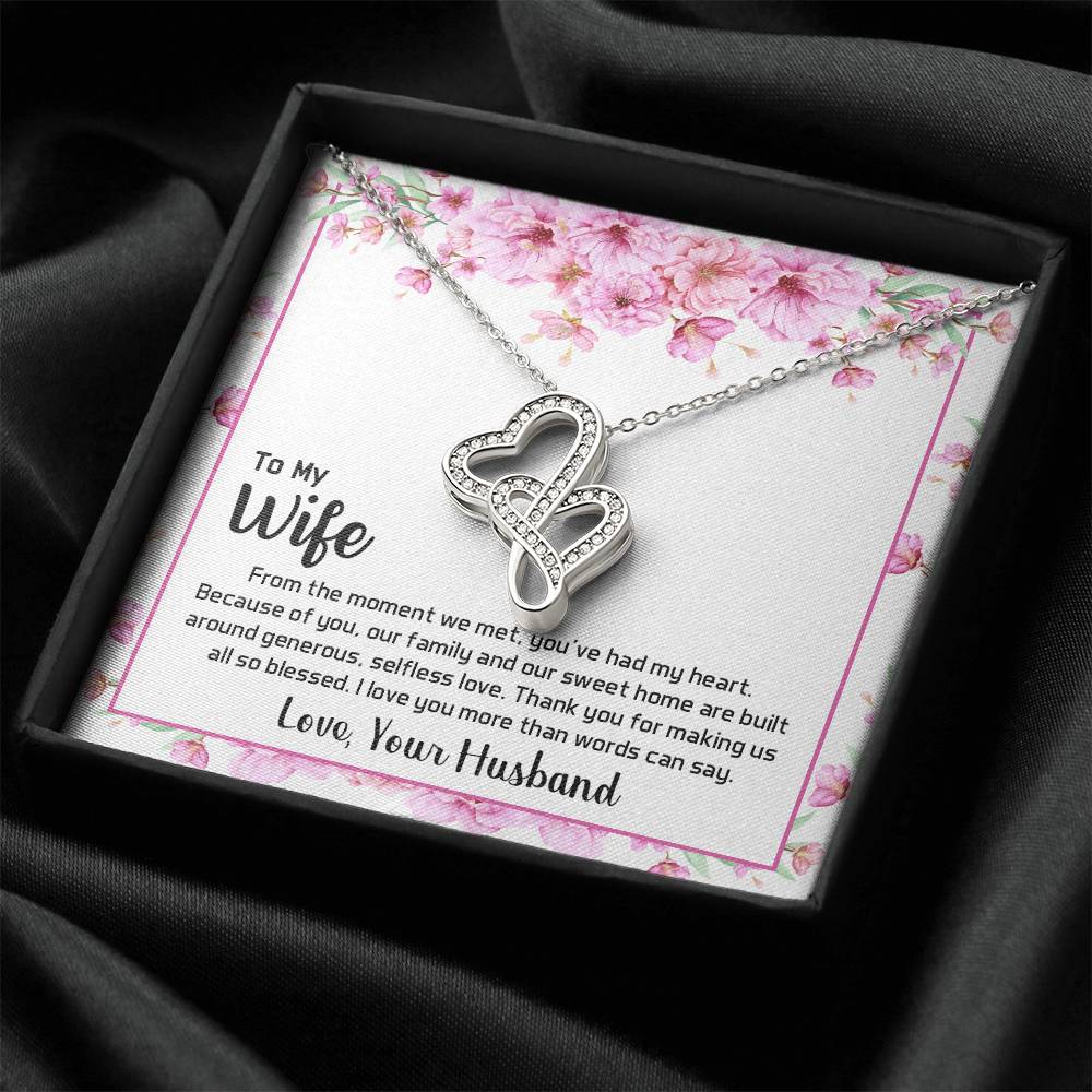 To My Wife From The Moment We Met  Double Hearts Necklace