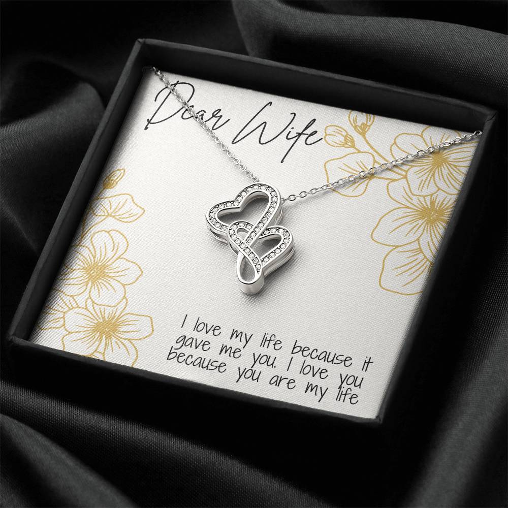 Dear Wife Double Hearts Necklace