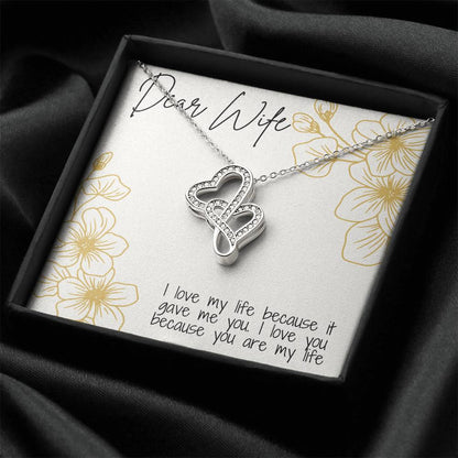 Dear Wife Double Hearts Necklace