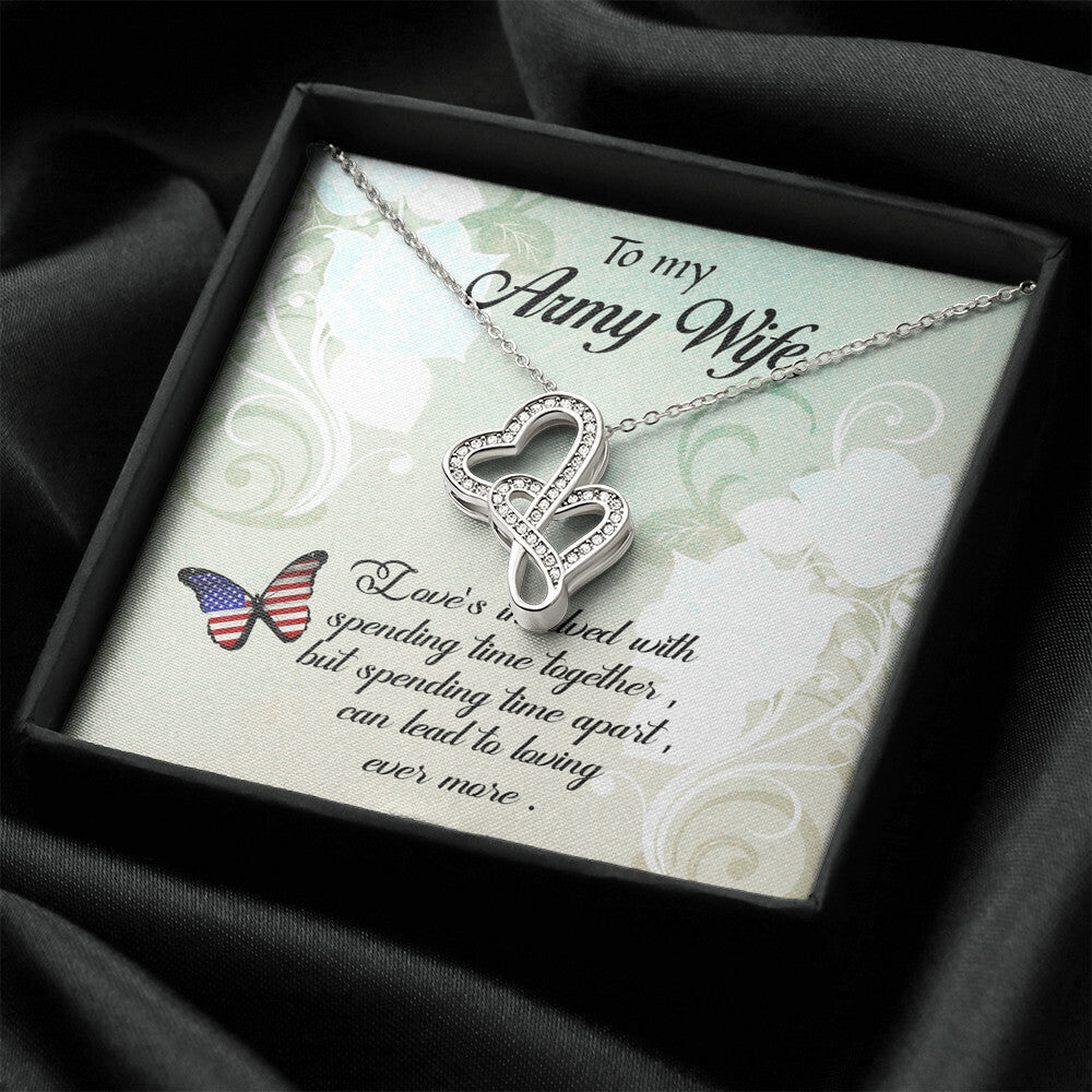 Army Wife Double Hearts Necklace