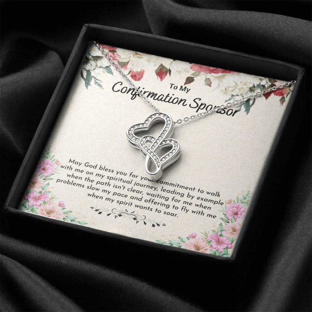 Confirmation Sponsor Gift For Women - Double Hearts Double Hearts Necklace