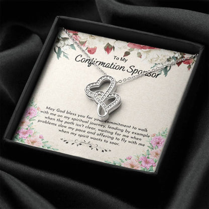 Confirmation Sponsor Gift For Women - Double Hearts Double Hearts Necklace