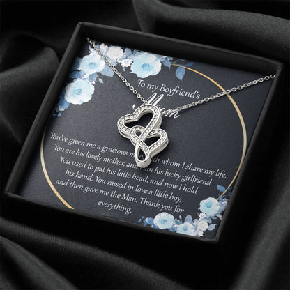 Double Hearts To My Boyfriend’S Mom You’Ve Given Me A Gracious Man With Whom I Share My Life Double Hearts Necklace