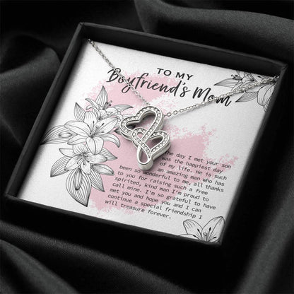 Gift For Boyfriend's Mom To My Boyfriend's Mom Boyfriend's Mom Gift Mother's Day Gift Birthday Gift To Boyfriend's Mom Double Hearts Necklace