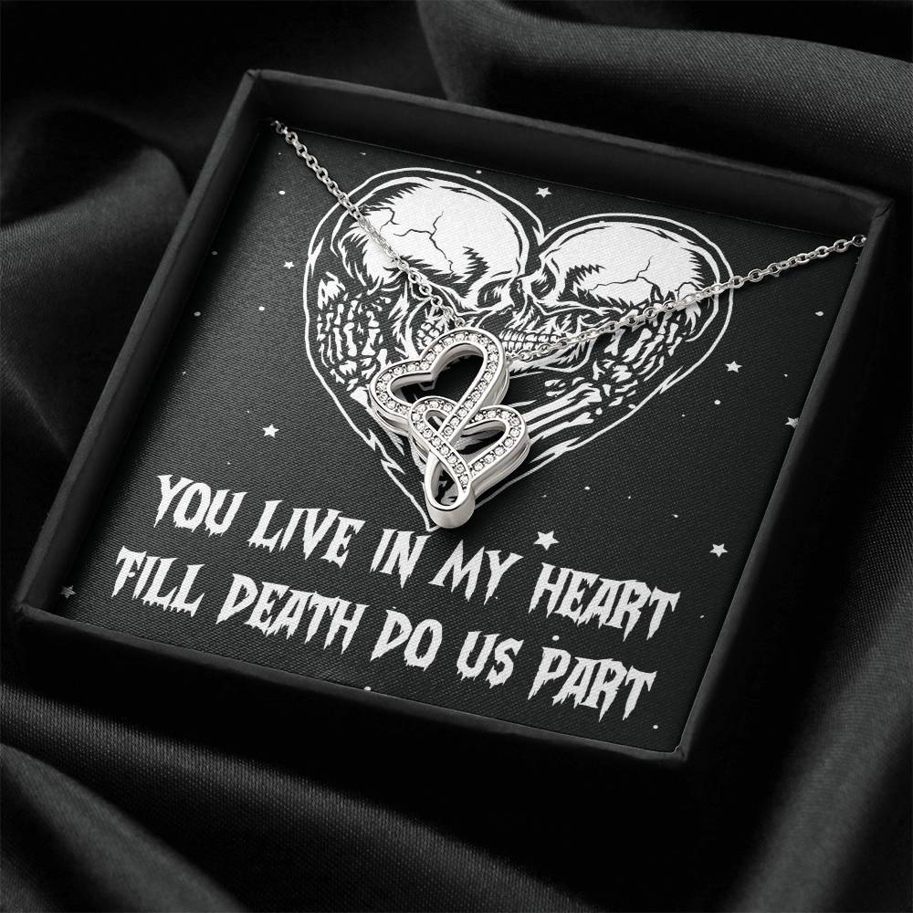 You Live In My Heart 5 Double Hearts Necklace