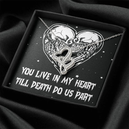 You Live In My Heart 5 Double Hearts Necklace