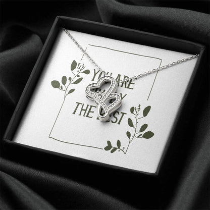 You Are Simply The Best Mother's Day Wife Girlfriend Double Hearts Necklace