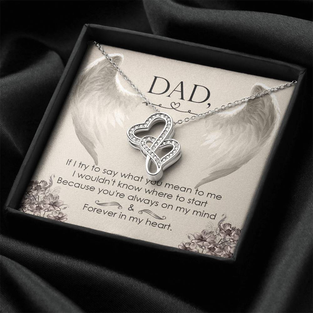 Dad - Forever In My Heart - Necklace Double Hearts Necklace