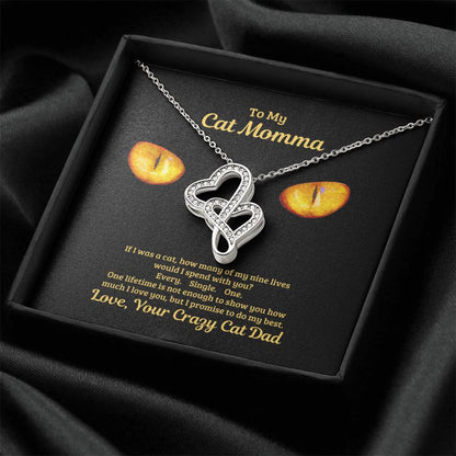 Cat Mom Gifts Cat Lover Gift Ideas Necklace For Women Just Because I Love You Anniversary Gift For Her Christmas Penda Double Hearts Necklace