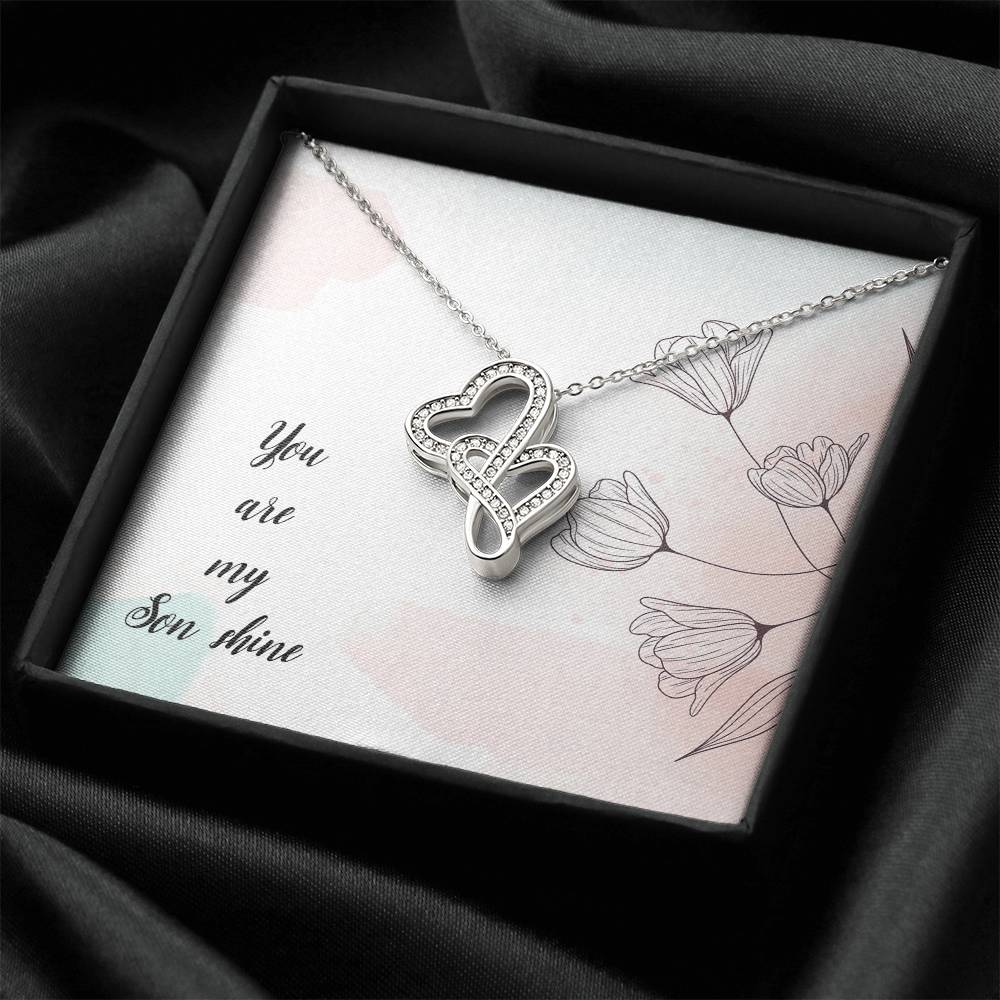 You Are My Son Shine -  Double Hearts Necklace
