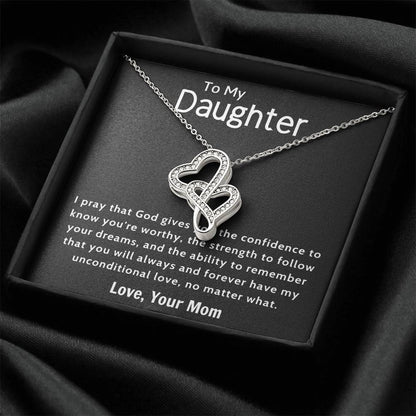 Daughter Gift Necklace Daughter Birthday Gift Gift For Daughter Daughter Jewelry 11 Double Hearts Necklace