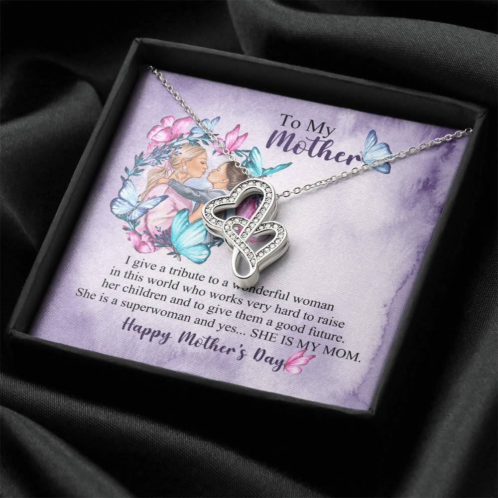 Birthday Gift For Mother Mother Gift Necklace Christmas Gift Meaningful Mother Gift 3 Double Hearts Necklace