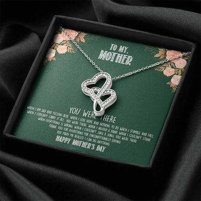 Dazzling Pendant Necklace For Your Mom Who Is  Always With You Double Hearts Necklace