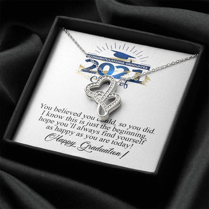 Class Of 2021 Graduation Gift Necklace College Graduation Gifts Graduation Gifts For For Girl Daughter Granddaughter N Double Hearts Necklace