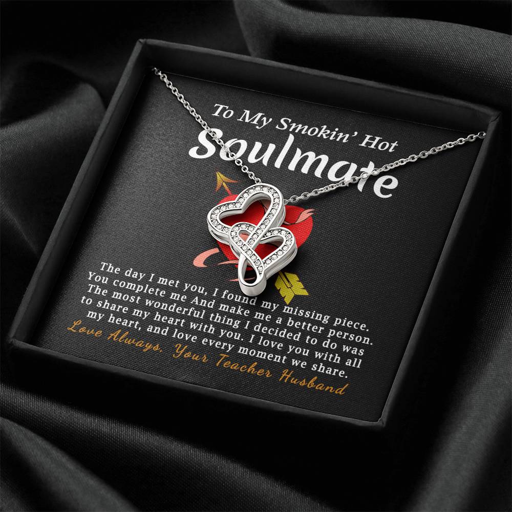 You're My Missing Piece Double Hearts Necklace