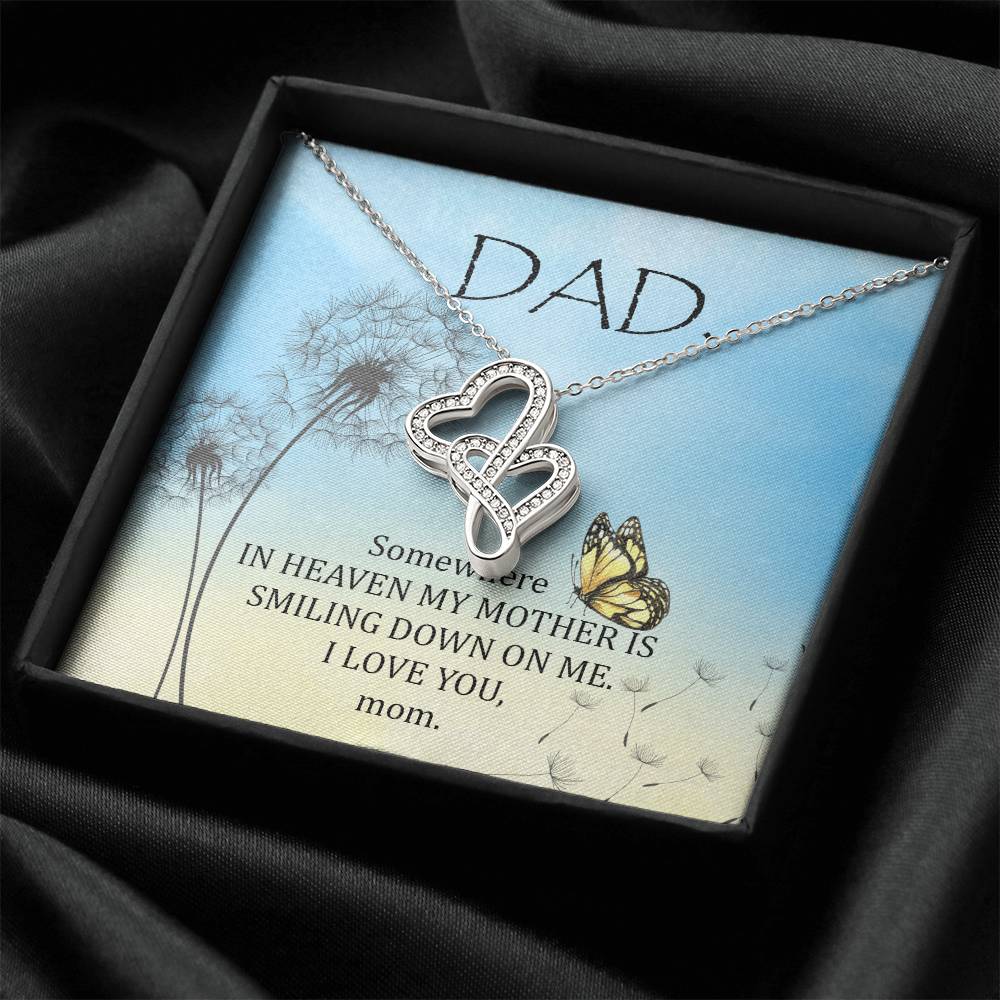 Dad - The Years May Pass But Still You Stay - Necklace 1 Double Hearts Necklace
