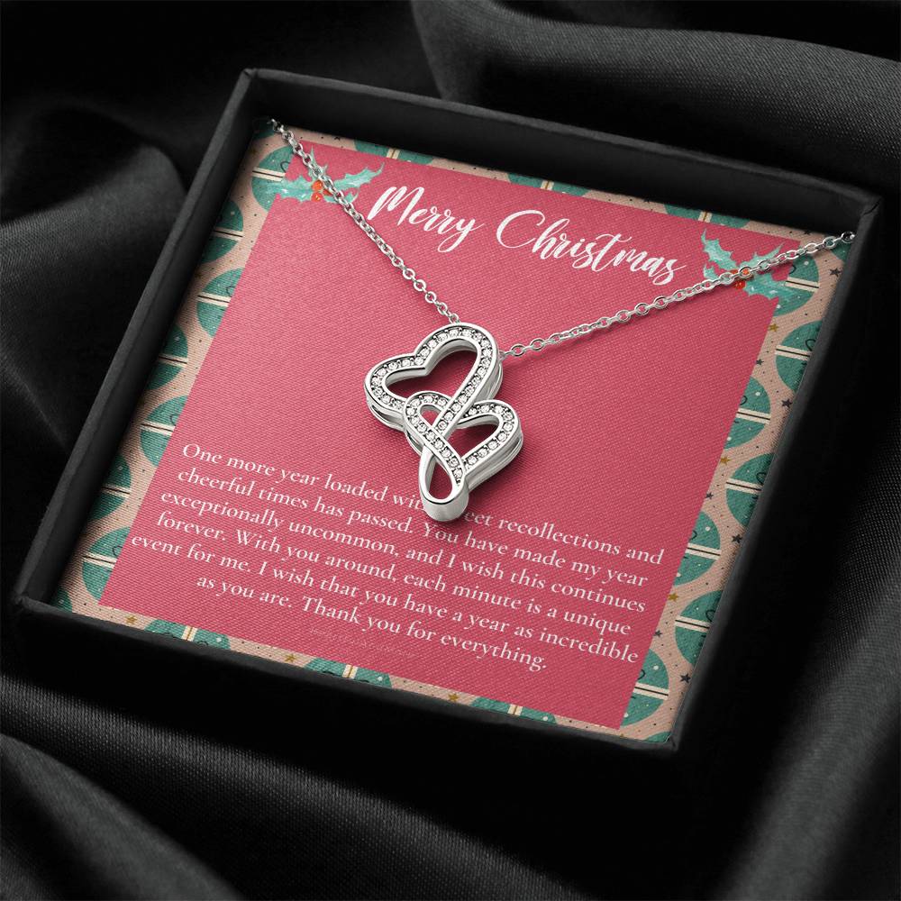 Christmas Gift For Loved Ones Gift For Friends Gift For Soul Sisters Gift For Colleagues Gift For Boss Gift For Employ Double Hearts Necklace
