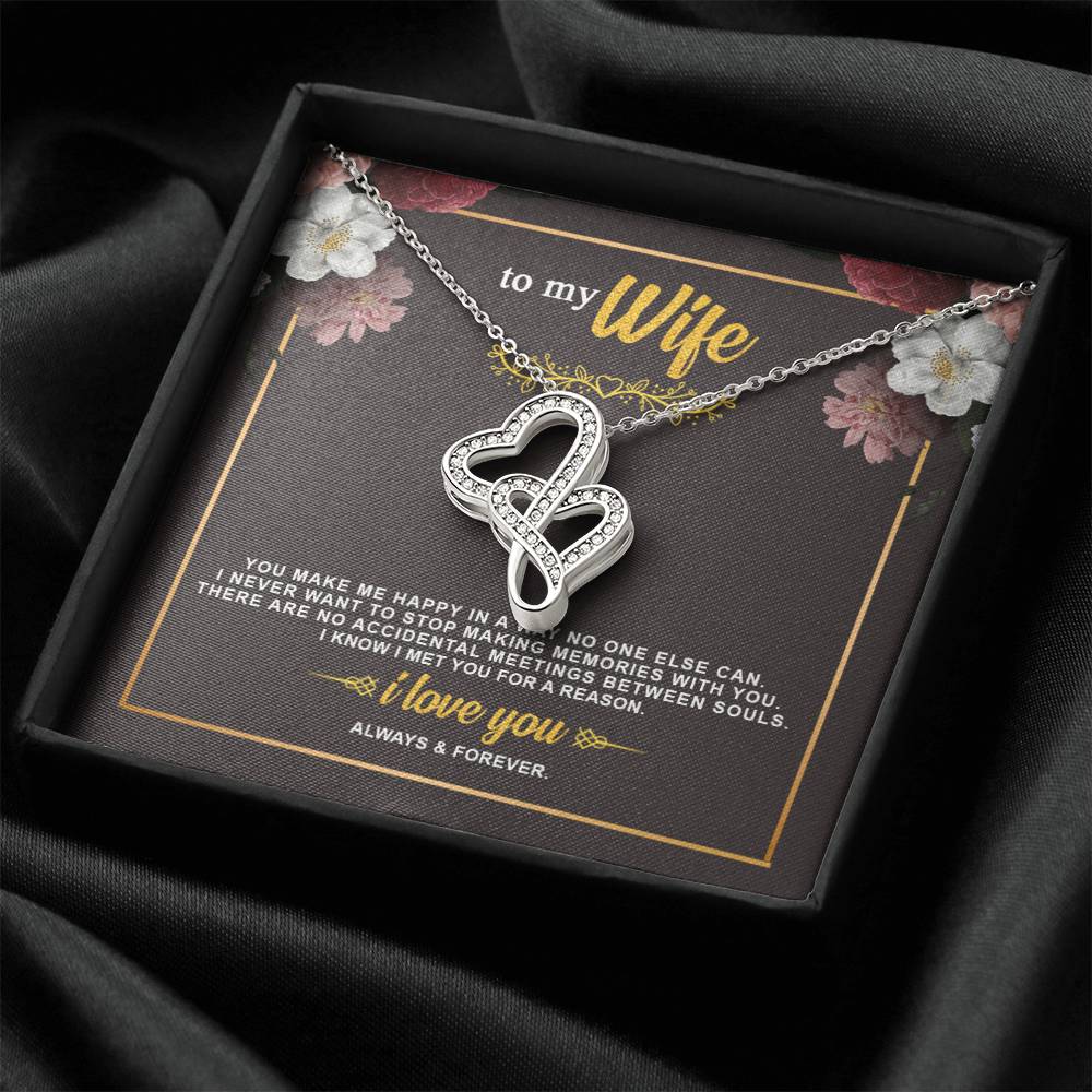 To My Wife Necklace  Anniversary Gift For Wife Birthday Gift For Wife Necklace For Wife Gift For Wife Birthday Wife Gi Double Hearts Necklace