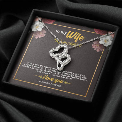 To My Wife Necklace  Anniversary Gift For Wife Birthday Gift For Wife Necklace For Wife Gift For Wife Birthday Wife Gi Double Hearts Necklace