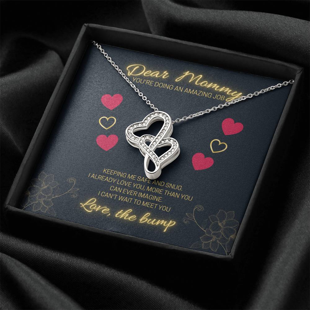 Dear Mommy Love Hearts Necklace Double Hearts Necklace