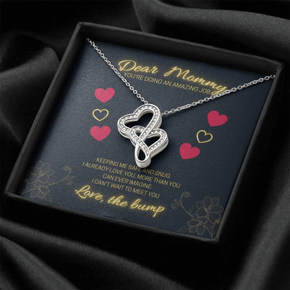 Dear Mommy Love Hearts Necklace Double Hearts Necklace
