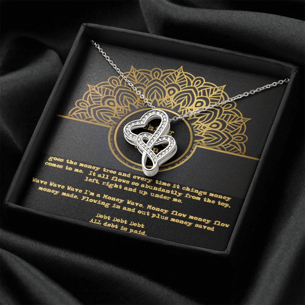 Ching Ching Ching Goes The Money Tree Daily Mantra Double Heart Love Necklace Double Hearts Necklace