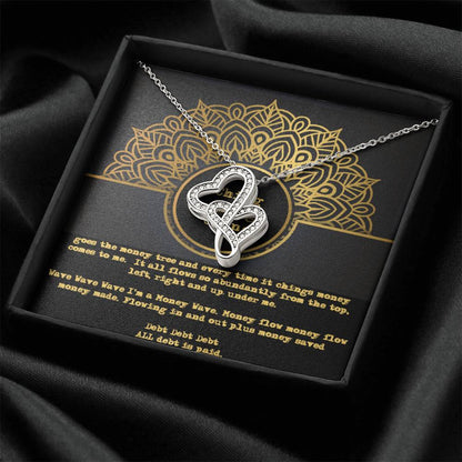 Ching Ching Ching Goes The Money Tree Daily Mantra Double Heart Love Necklace Double Hearts Necklace