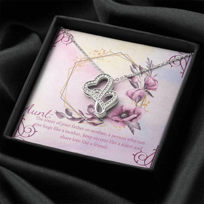 Aunt Gift Aunt Charm Aunt Jewelry New Aunt Best Auntie Ever Aunt Necklace My Aunt Loves Me Auntie Double Hearts Necklace