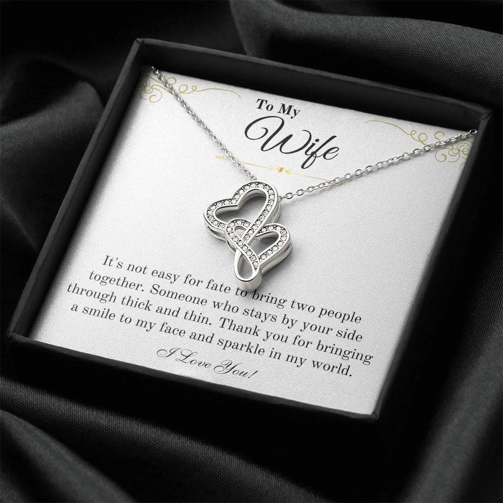 Your Wife Will Love The Hearts Necklace With Message Card Double Hearts Necklace