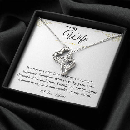 Your Wife Will Love The Hearts Necklace With Message Card Double Hearts Necklace