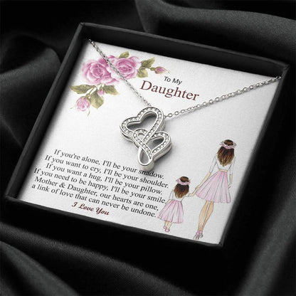 Gift For Daughter From Mon Daughter - Necklace Double Hearts Necklace
