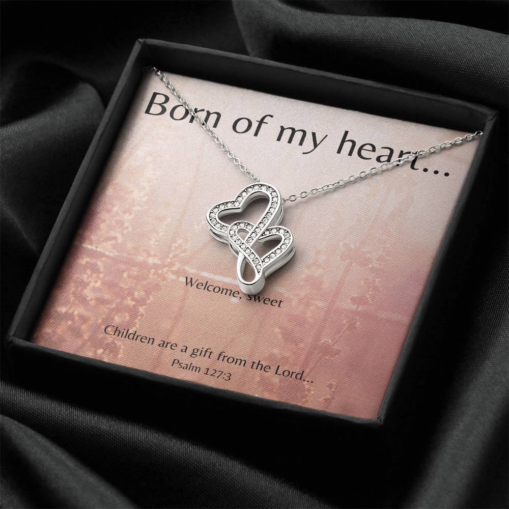 Born Of My Heart - Double Heart Necklace Double Hearts Necklace