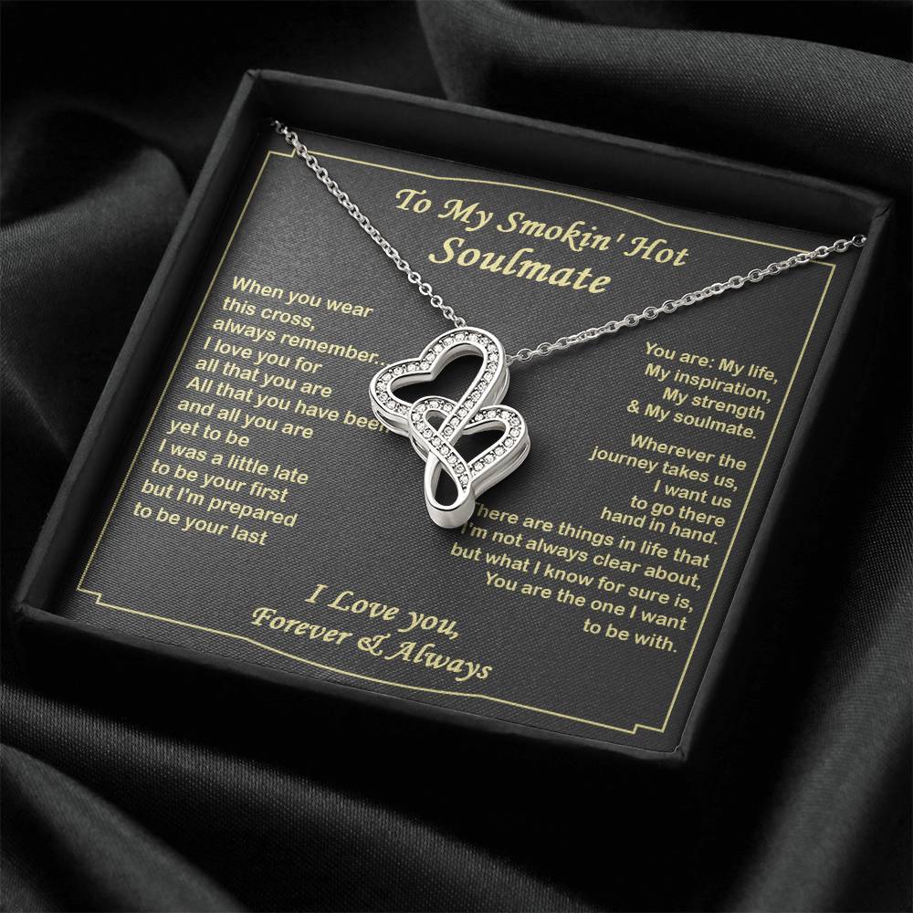 Double Heart Gift - To My Soulmate Necklace Gift For Her Anniversary Necklace Soulmate Gift Valentine's Gift - Birthda Double Hearts Necklace