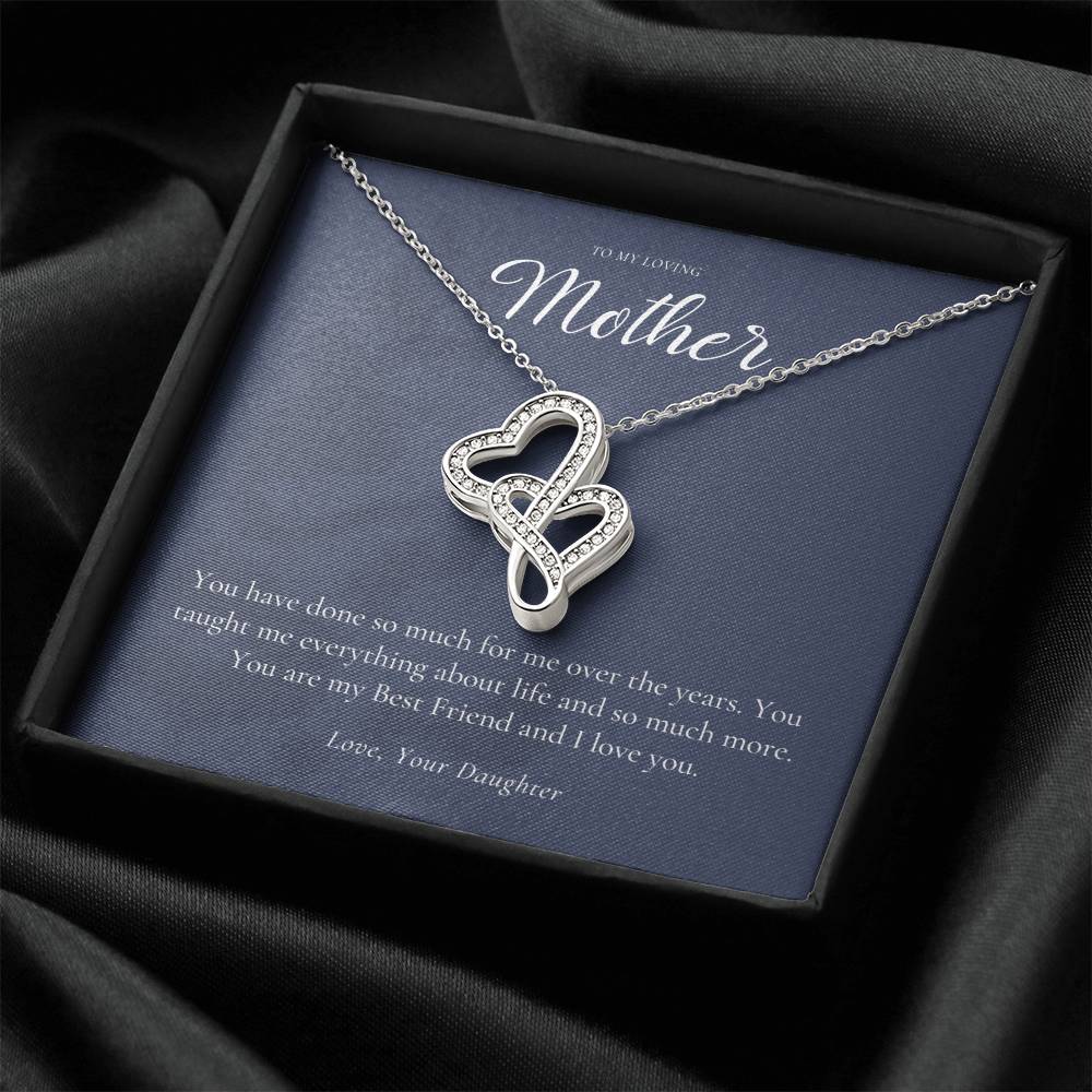 Gift For Mom From Daughter  Mother Necklace From Daughter  Mother's Day Gift  Best Mom Gift  Mother's Birthday Gift Double Hearts Necklace