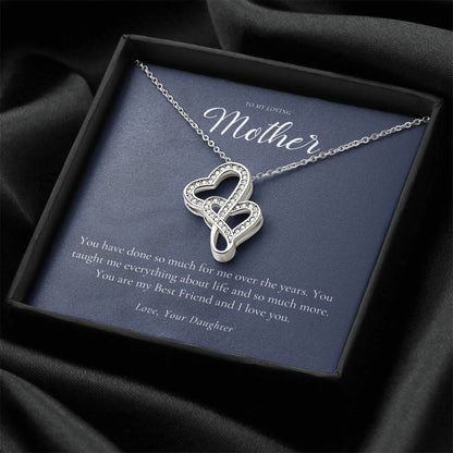 Gift For Mom From Daughter  Mother Necklace From Daughter  Mother's Day Gift  Best Mom Gift  Mother's Birthday Gift Double Hearts Necklace