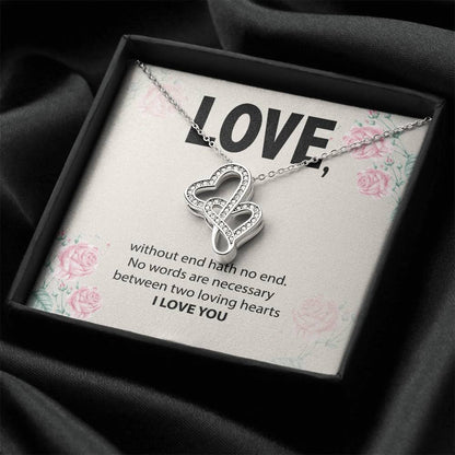 Valentine Necklace For Women Girlfriend Wife Double Hearts Necklace