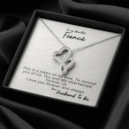 Beautiful Fiance Double Hearts Necklace
