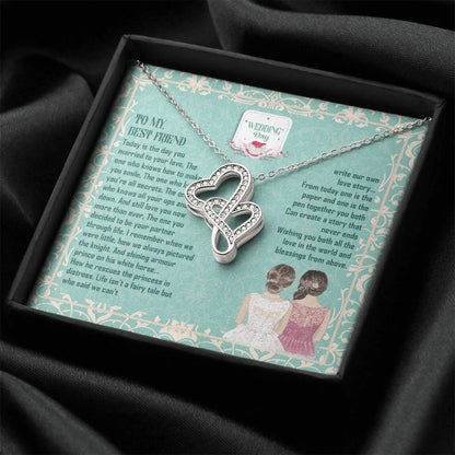 For Your Best Friend On Special Wedding Day Double Hearts Necklace