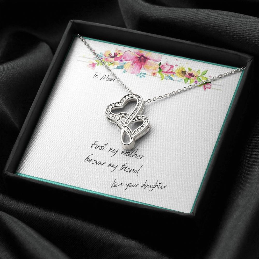 First My Mother Forever Hearts Necklace Double Hearts Necklace