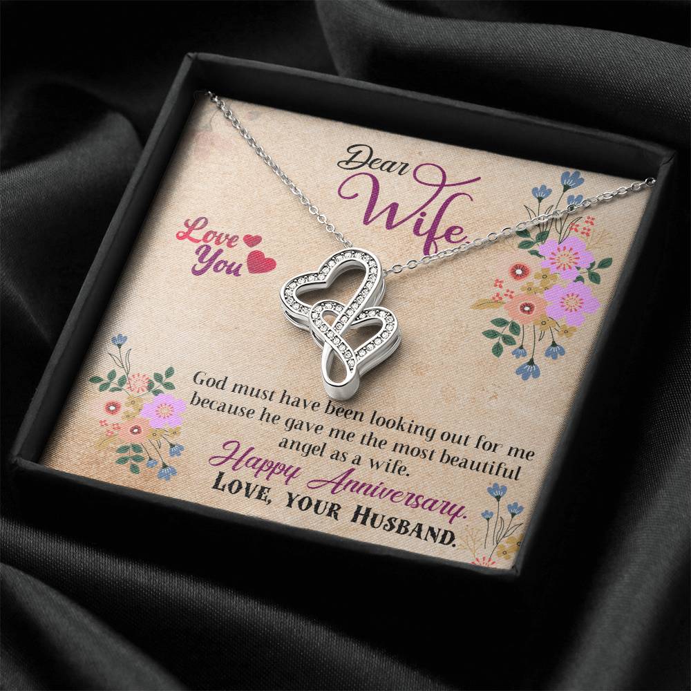 Dear Wife Love Your Husband Double Hearts Necklace