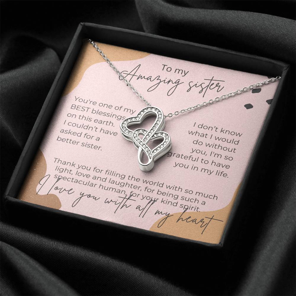 Amazing Sister Double Hearts I Love You Necklace Double Hearts Necklace