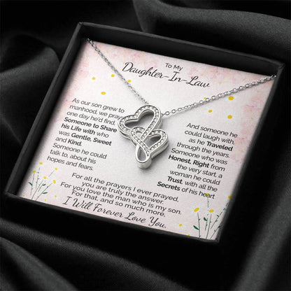 A Gift For Daughter In Law  - You Are Truly The Answer 1 Double Hearts Necklace